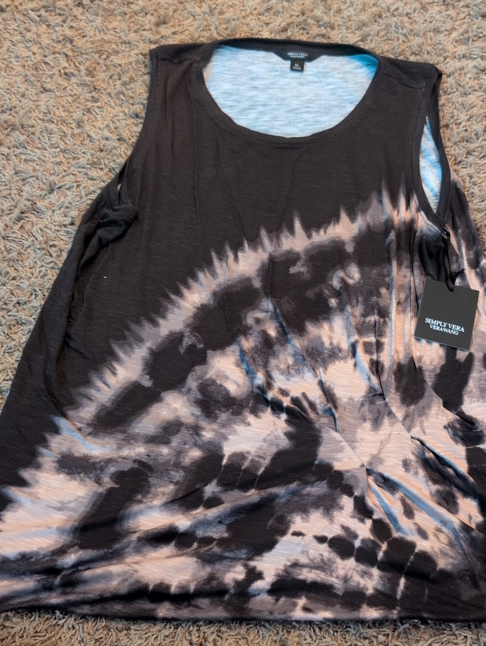 Simply Vera Vera Wang Tie-Dye Tank Top - Brown and Tan